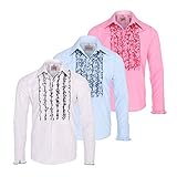 ZenRetro Mens Ruffle Ruche Frill Dinner Tuxedo Shirt