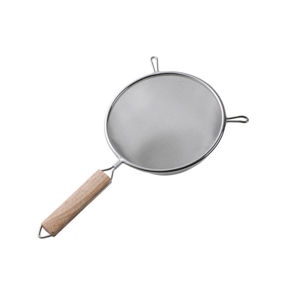 Sieve with Wooden Handle, Stainless Steel, 16cm in Diameter.