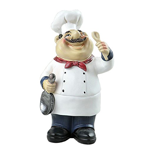 7.8 Inch Fat Chef Serving Kitchen Decoration Table Top Art Statue Bistro Cooking