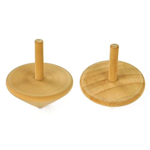 SUPOW 11 Pieces Wooden Spinning Top Gyro, Heart Shaped Wooden Spinning Top Gyro Educational Toy For Kid Children - Thumbnail 4