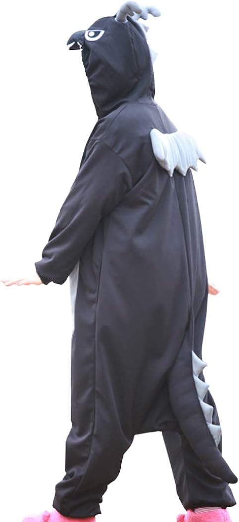 Lifeye Men Women Black Dragon Pajamas Animal Cosplay Costume: Clothing