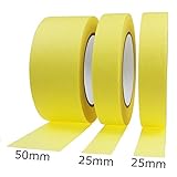 Painting Tape Multisize 3 Pack Automotive Yellow Masking Tape Painting for Diamond Painting Watercolor Painting Spray Painting and Detailed Works Painting