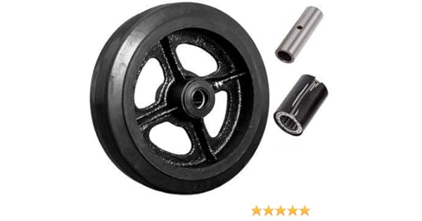 Caster Barn 8 X 2 Mold On Rubber On Cast Iron Steel Wheel
