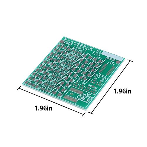 Organizer 1.5mm SMT Components Solder Kit Practice PCB Board Electric DIY Kit Learning Training Suite (Green) - Thumbnail 2