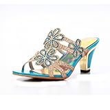Carol Shoes New Summer Rhinestone Womens High Heel Open Toe Sandal Slippers