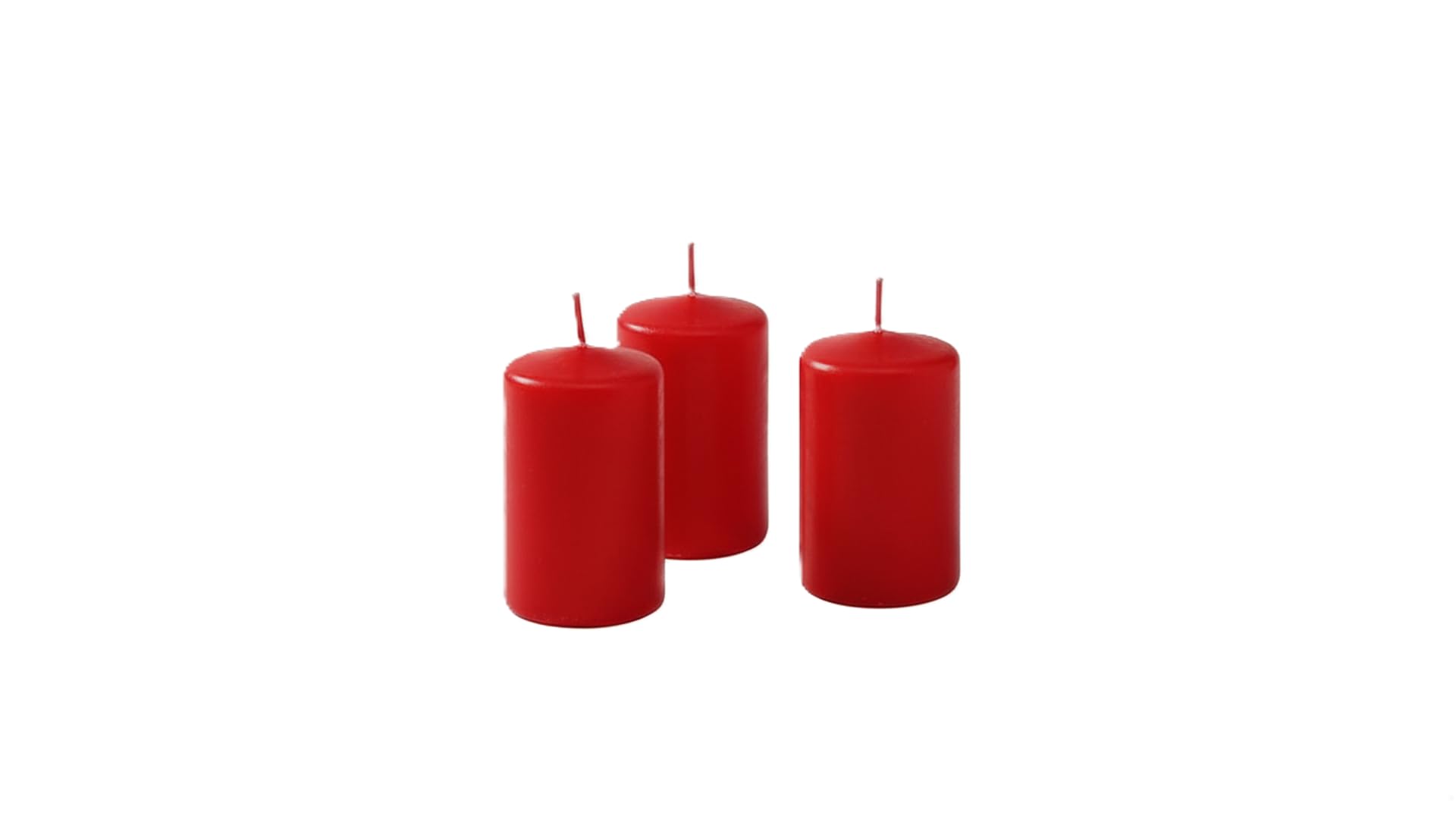 CERERIA di Giorgio risthò, Wax Church Pillar Candles, Red, 4 X 4 X 7 cm, 12 Units