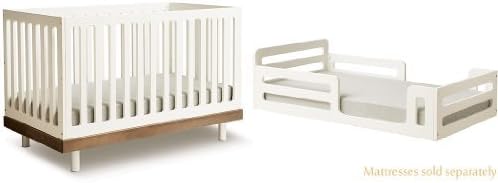 Oeuf Classic Crib + Conversion Kit in Walnut/White by Oeuf