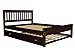 Bedz King Mission Style Full Bed with a Full Trundle, Cappuccino