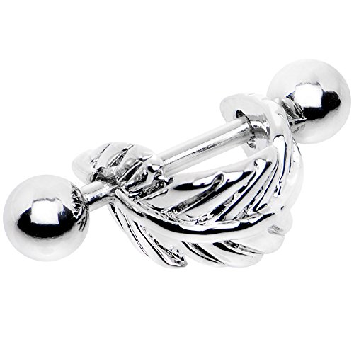Body candy stainless steel floating feather pierced ear cuff 16 g…