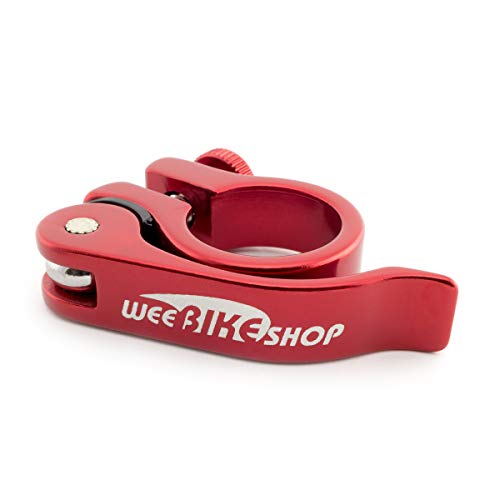 WeeBikeShop Bicycle SEAT CLAMP Quick Release fits 22.2mm Seat Post of Strider Balance Bikes (Red)