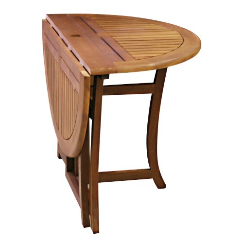 Eucalyptus 43 Inch Round Folding Deck Table