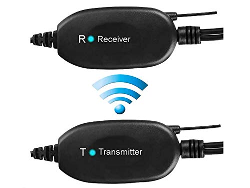 LeeKooLuu Upgraded RCA Video Wireless Transmitter and Receiver for Car/SUV/Van Backup Camera System 9V-24V Lastest 2.4GHz Wireless Color Video for Rear View Camera Monitor System Range 30ft - 45ft