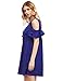 Milumia Women's Summer Cold Shoulder Ruffle Sleeves Shift Dress Royal Blue M