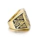 ELFASIO Men Stainless Steel Rings Cz Illuminati The All-Seeing-Eye Pyramid/Eye Symbol Hip hop Gold Ring