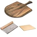Pizza Peel, Baking Stone & Cutter Bundle