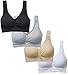 BAOMOSI 4-Pack Women Sports Bras Freedom Seamless Comfortable Yoga Everyday Bra Plus Size with Removable Pads