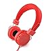 Einskey Kids Headphones with Microphone for Gaming and Chatting, Wired Foldable Headset for Children (Red)