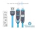 Premium Dual USB Charging and Data Sync Cable by Venussian 3 Ft. 2-in-1 High-speed for Android and iOS Apple iPhone 7/7+/SE/6S/6/6+/5S, iPad, iPod, Samsung Galaxy Models Wall Power Bank & Car Charging