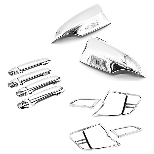 Sizver Chrome Door Mirror+Handle+Tail Light Covers For 2012-2014 Toyota Camry XV50 w/ signal