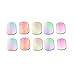 112pcs 5 Pack Children Nails Press on Pre-glue Full Cover Glitter Gradient Color Rainbow Short False Nail Kits Great Christmas Gift for Kids Little Girls