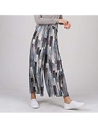 Pantalones de gasa para pintar artísticos, cintura elástica