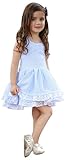 Happy Town Toddler Baby Girls Floral Dress Party Ball Gown Lace Formal Dresses Sundress (Blue, 3-4 T)