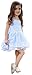 Happy Town Toddler Baby Girls Floral Dress Party Ball Gown Lace Formal Dresses Sundress (Blue, 3-4 T)