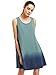 ROMWE Women's Tunic Swing Tank Dress Sleeveless Tie Dye Ombre Tank Top Dress Green L