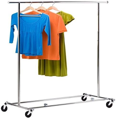 Dealkoo Clothing Garment Rolling Rack Clothes Adjustable Showing Stand Movable Hanger
