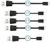 PowerJive® [5 Pack] Assorted Lengths (6ft, 3ft,1ft) Premium Micro USB Cables High Speed USB 2.0 A Male to Micro B Sync and Charge Cables for Android, Samsung, HTC, Motorola, Nokia and More (Black Multi 5 Pack)