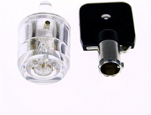 Transparent Tubular Lock Set, Practice Cutaway Crystal Pin Tumbler Keyed Padlock, Perfect Lock Picking Tool for Locksmith Beginner and Professional