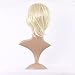 MapofBeauty Synthetic Side Bangs Short Straight Party Cosplay Wig (Light Blonde)