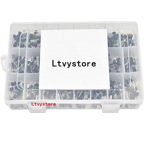Ltvystore 960PCS 24 Value 2N2222-S9015 & BC327-BC558 NPN PNP Power Transistors Assortment Kit Set with Reuse Box and A Lable Marked Resistance - Thumbnail 2