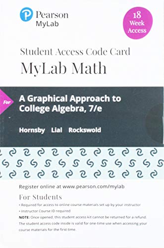 Graphical Approach To College Algebra: My Math Lab Digital Access