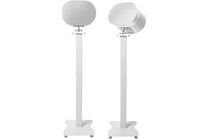 shinar Metal 2 Pack Speaker Stands Compatible with SONOS Era 300 with Adjustable Swivels up to 360° / Tilts -70° / +70° Floor Stand for Sonos Era 300 (White)