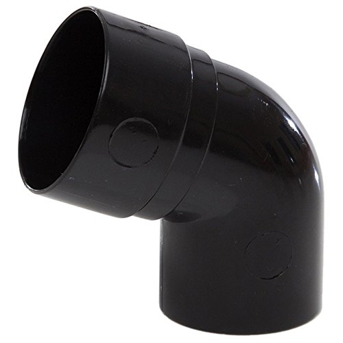 RM327B BLACK Polypipe Mini gutter 53mm ROUND DOWNPIPE OFFSET BEND 112.5 DEGREE for shed, conservatory, porch etc to suit 75mm mini guttering