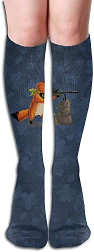 Women's Fox Sniper With Long Gun Printed Graduated Compression Knee High Socks