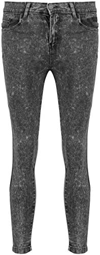 Blue Inc Woman Womens Mottled Cropped Super Skinny Cotton Fashion Jeans Trousers