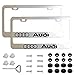 Newest Audi Logo Bling Frosted Silver Aluminum Alloy License Plate Frame,with Screw Caps Cover Set Suit,Applicable to US Standard car License Frame, for Audi(2 Pcs)