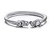 Mealguet Jewelry Mens Stainless Steel Opposite Dragon-Themed Twisted Wire Viking Cuff Bangle Bracelet,4 Color