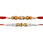 Set of 2 Multicolor Rakhi Thread for Brother Bhaiya with Elegant Stones for Rakshabandhan Rakhee Bracelet