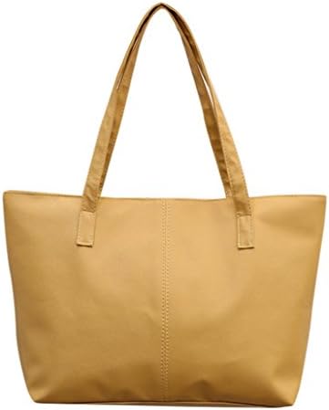 Clearance! Nevera Women Ladies Leather Large Shoulder Bag Tote Purse Travel Bags (Khaki)