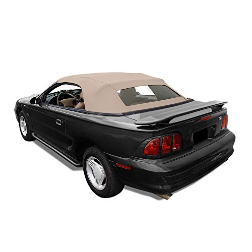 compatible with Ford Mustang Convertible Soft Top with Heated Glass Window Parchment Sailcloth (1994-2004)
