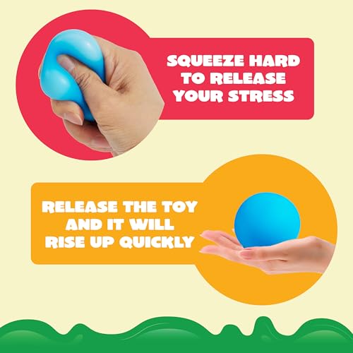 JOYIN - Pack of 9 Slow Recovery Stress Balls, Soft Sensory Toys for Adults, Manual Therapy Balls for Anxiety Management, Great for Gifts