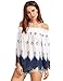 Floerns Women's Long Sleeve Off Shoulder Boho Blouse Top Navy M