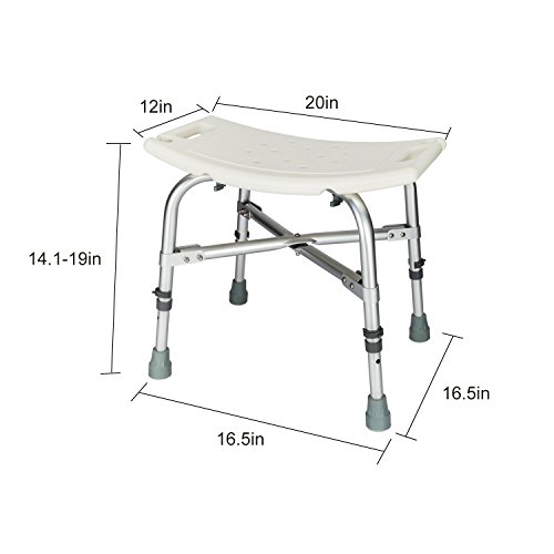 OMECAL 450LBS Medical Shower Chair Bath Stool Transfer Bench Seat,Upgrade Framework SPA Bathtub