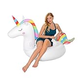 Pool Floats, Inflatable Unicorn Pool Floats for Adults and Kids, Outdoor and Indoor Vacation Beach Lounge Pool Floats, 78.7 x 39.3 x 35.4 Inch