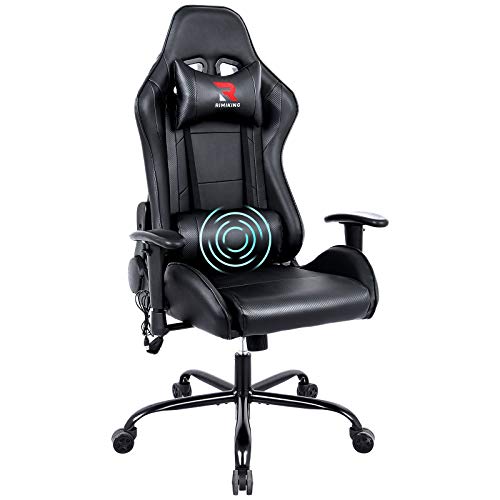 Rimiking Massage Computer Gaming ChairHigh Back PU Leather Racing Desk Office Chair, Swivel