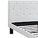 Poundex PU Upholstered Platform Bed, Twin, White