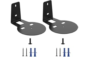 SundiooK Wall Mount Bracket for Sonos ERA100 Speaker Sturdy Metal Design, 133 x 100 x 75 mm, Black, Includes Hardware (2-Pack
